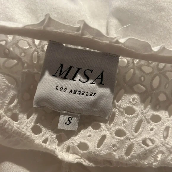 Misa Los Angeles Sarika Mini Dress White Flutter Sleeve Size Small - Picture 4 of 5